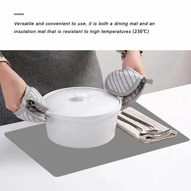 Alt view image 6 of 6 - Silicone Placemats, Food-Grade Non-Slip Waterproof, Dining, Countertop Protector, Kitchen Counter Mat, Heat Resistant, Baking mat Dishwasher Safe