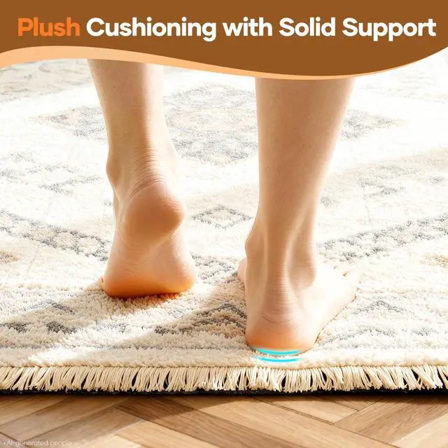 Alt view image 5 of 7 - Non Slip Cushioned Rug Pad Gripper, Felt and Silicone Backing, Carpet Liner Protector Mat for Area Rugs and Hardwood Floors, Keep Rugs Safe and in Place, 2 x 3 Ft 1/8 inch Thick