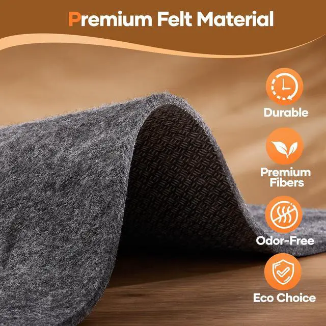 Alt view image 7 of 7 - Non Slip Cushioned Rug Pad Gripper, Felt and Silicone Backing, Carpet Liner Protector Mat for Area Rugs and Hardwood Floors, Keep Rugs Safe and in Place, 2 x 3 Ft 1/8 inch Thick