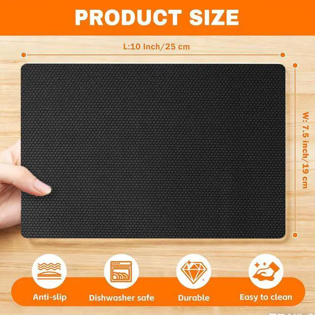 Alt view image 3 of 6 - 2MM Thick Black Non-Slip Grip Mat - Washable & Cut-to-Fit