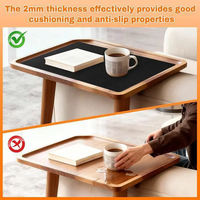 Alt view image 2 of 6 - 2MM Thick Black Non-Slip Grip Mat - Washable & Cut-to-Fit