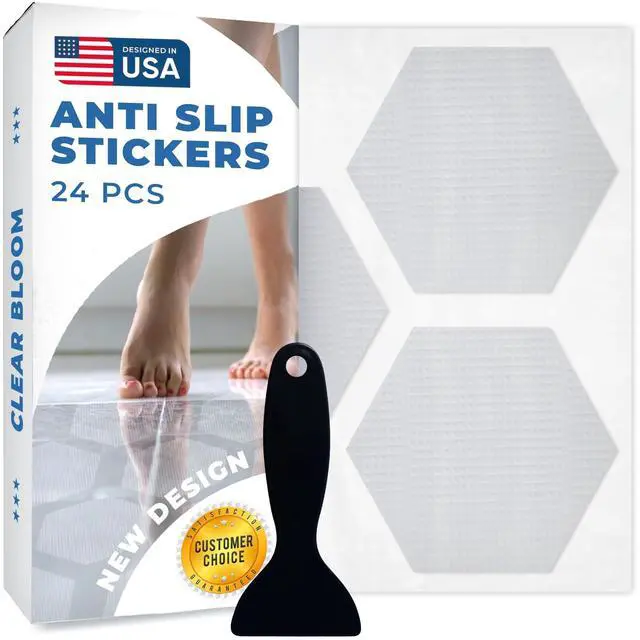 Main image of Anti-Slip Shower Stickers, Non-Slip Bathtub Floor Grip, 24 Pack