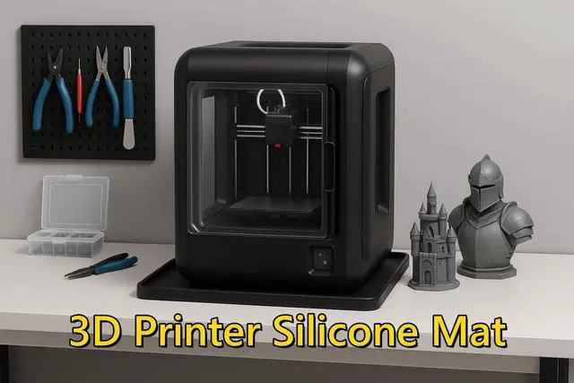 Alt view image 3 of 6 - Silicone Mat for 3D Printers with Raised Edge, 18x15 Inch, Anti-Slip