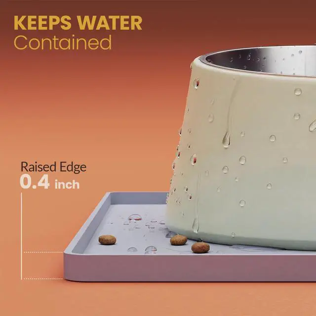 Alt view image 3 of 7 - Waterproof Silicone Pet Feeding Mat, Dog Cat Food Water Bowl, Raised Edge