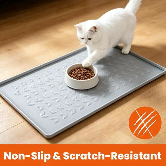 Alt view image 4 of 7 - Waterproof Silicone Pet Feeding Mat, Dog Cat Food Water Bowl, Raised Edge