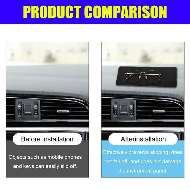 Alt view image 5 of 6 - Car Dashboard Anti-Slip Silicone Pad, 7.9''x5.1'' Sticky Adhesive Mat