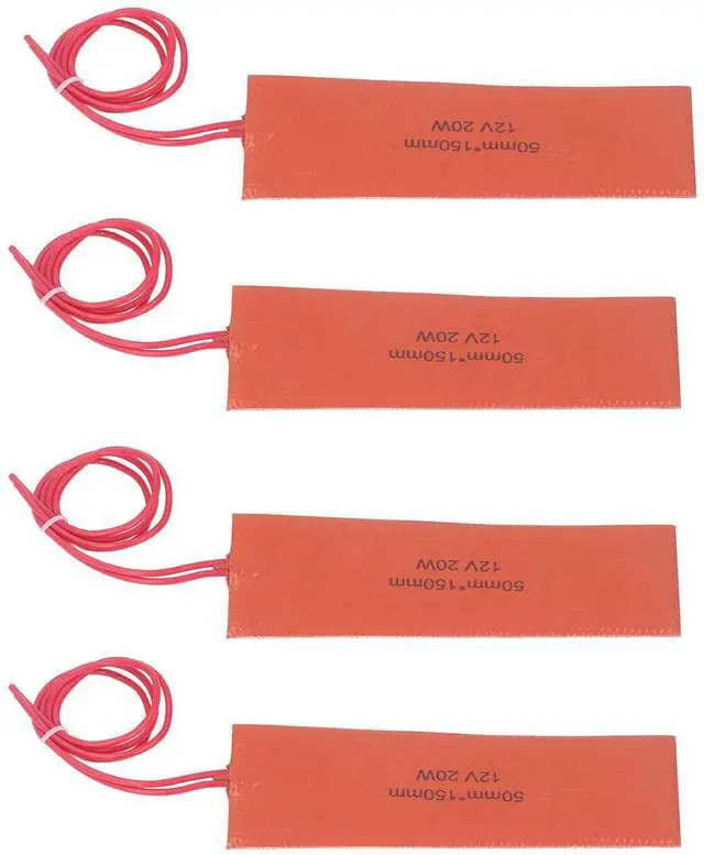 Main image of Pipes, Silicone Rubber Heating Pad 4 Pcs Flexible Silicone Heater Mat Rubber Heating Blanket for Thermal Insulation of Industrial Equipment, Tanks, Silicone Rubber Heating Pad 4 Pcs Flexible Sili