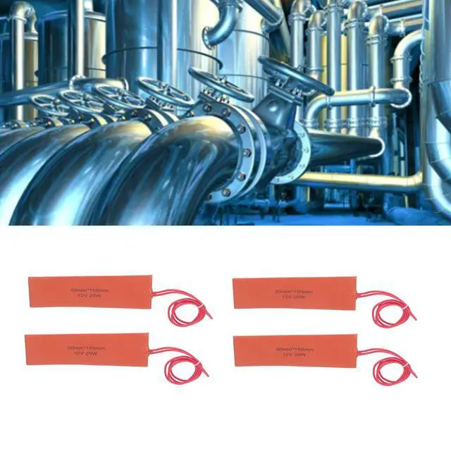 Alt view image 3 of 7 - Pipes, Silicone Rubber Heating Pad 4 Pcs Flexible Silicone Heater Mat Rubber Heating Blanket for Thermal Insulation of Industrial Equipment, Tanks, Silicone Rubber Heating Pad 4 Pcs Flexible Sili