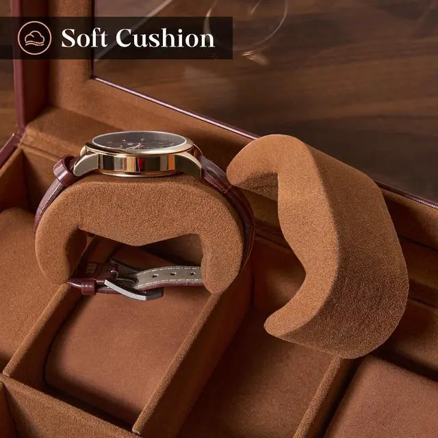 Alt view image 4 of 7 - Watch Case, 8 Slot Mens Watch Box with Drawer -Espresso
