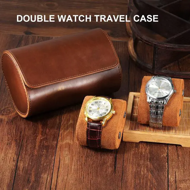 Alt view image 5 of 7 - Watch Roll Travel Case for Men and Women- 2 Watch Storage and Organizer
