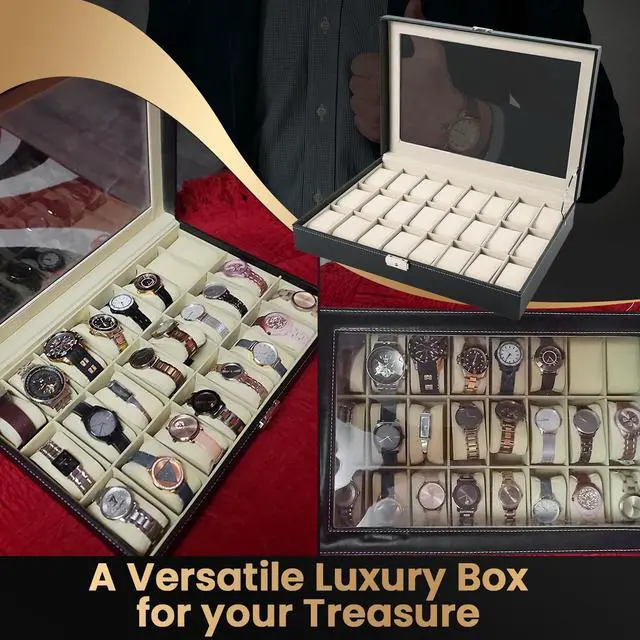 Alt view image 5 of 6 - Watch Box 24 Slots Watch Case