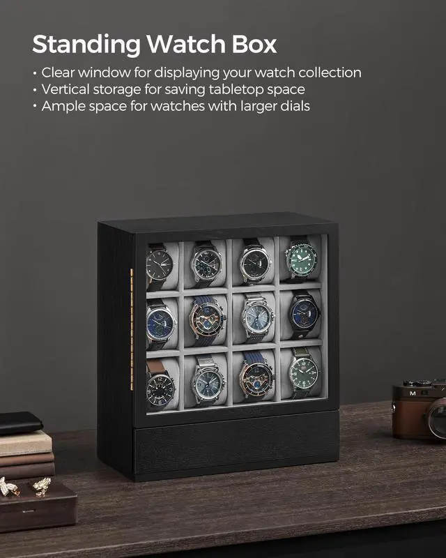Alt view image 2 of 6 - Watch Box 12-Slot Watch Display Case with Window