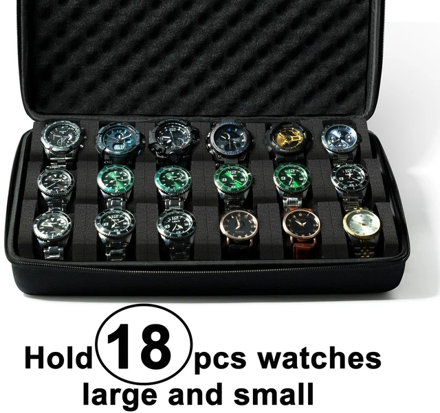 Alt view image 3 of 4 - 18 slots Watch Case, Hard Watch travel Case Storage box Organizer for Men and Women, with anti-move soft watch pillow