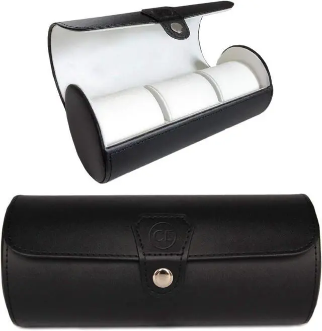 Alt view image 2 of 7 - 3-Watch Travel Case Roll Organizer - Black