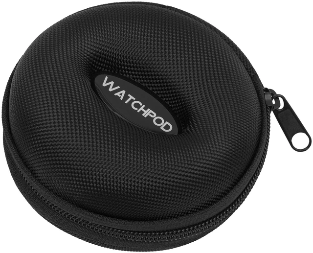 Main image of Travel Watch Case | Single Watch Box w/Zipper for Storage | Cushioned Round Portable Watch Case for Travel | Fits all Wristwatches and Smart Watches up to 50mm (Black)