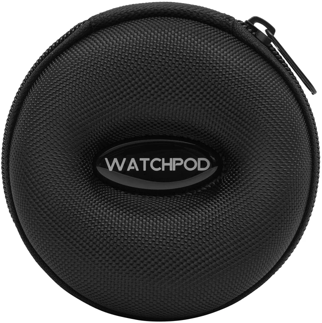 Alt view image 5 of 7 - Travel Watch Case | Single Watch Box w/Zipper for Storage | Cushioned Round Portable Watch Case for Travel | Fits all Wristwatches and Smart Watches up to 50mm (Black)