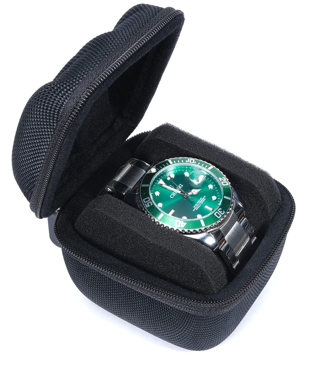 Alt view image 4 of 6 - Single hard Watch travel case, men's watch storage box organizer, watch case holder with flexible foam inserts fit up to 60mm watch