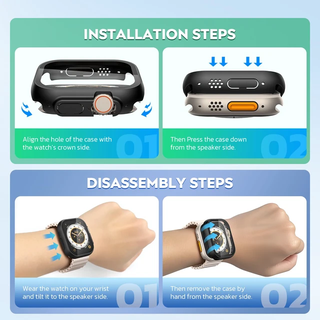 Alt view image 6 of 7 - Case with Screen Protector for 49mm Apple Watch Ultra3/Ultra2/Ultra