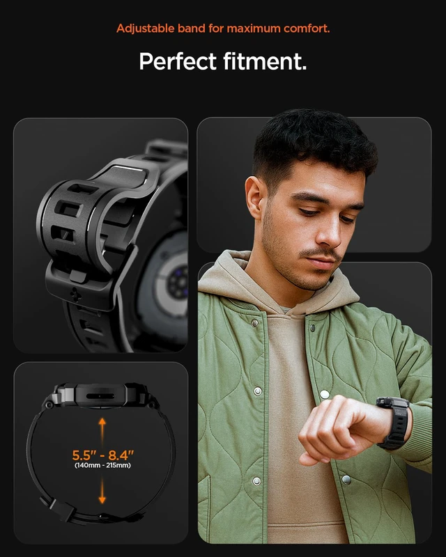 Alt view image 5 of 7 - Rugged Armor Pro Case with Strap for Samsung Galaxy Watch 9/8 44mm
