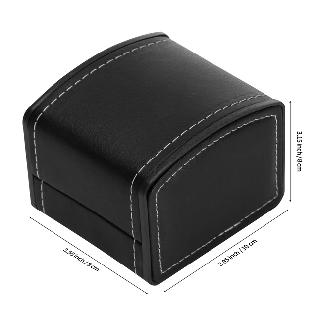 Alt view image 3 of 7 - Luxury Single Watch Gift Box with Removable Pillow, PU Leather Single Watch Case Wristwatch Jewelry Storage Display Holder Cases for Men and Women (Black)