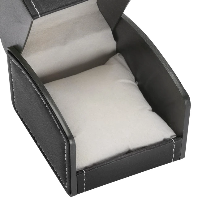 Alt view image 5 of 7 - Luxury Single Watch Gift Box with Removable Pillow, PU Leather Single Watch Case Wristwatch Jewelry Storage Display Holder Cases for Men and Women (Black)