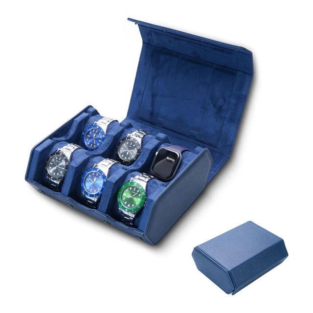 Main image of Travel Watch Case Storage for Men PU Leather watch box