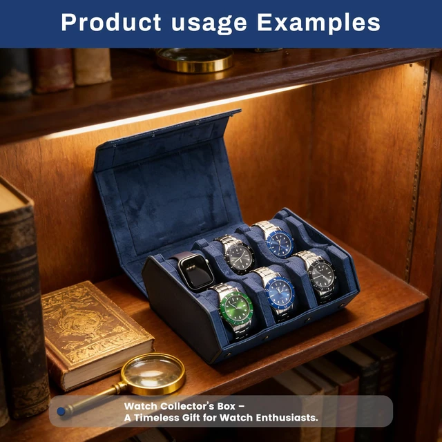 Alt view image 4 of 7 - Travel Watch Case Storage for Men PU Leather watch box