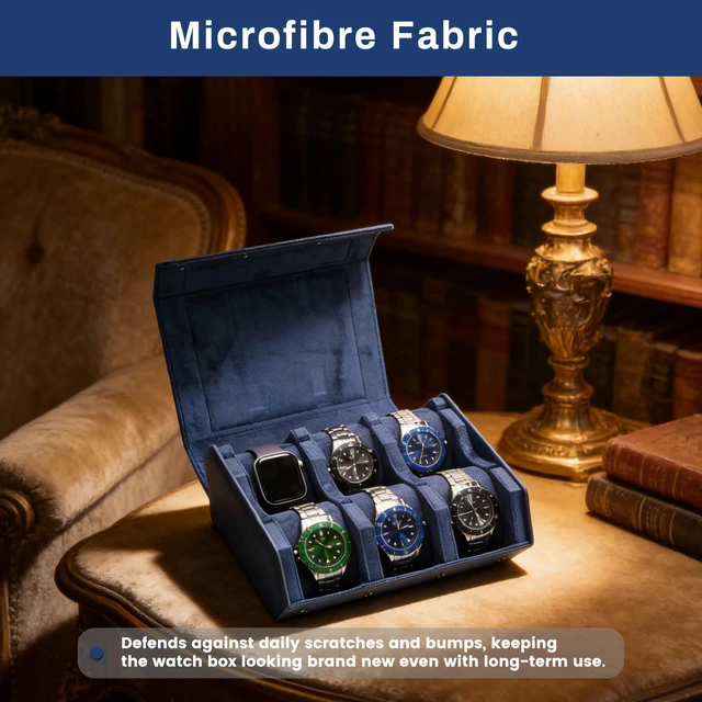 Alt view image 2 of 7 - Travel Watch Case Storage for Men PU Leather watch box