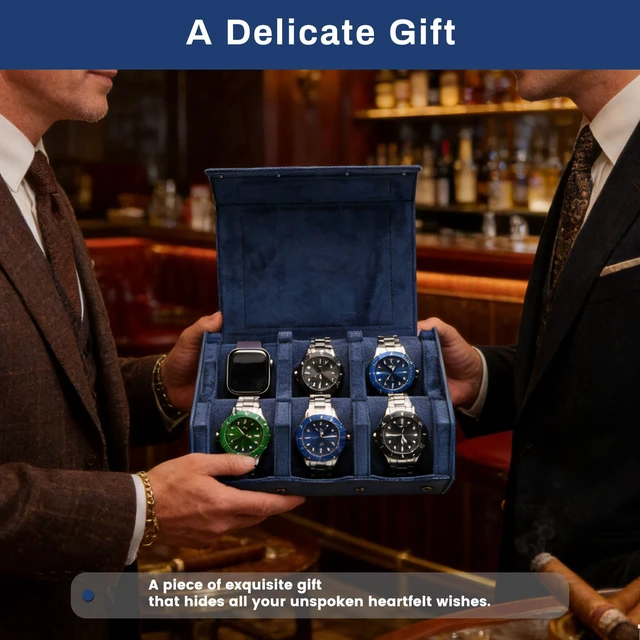 Alt view image 3 of 7 - Travel Watch Case Storage for Men PU Leather watch box
