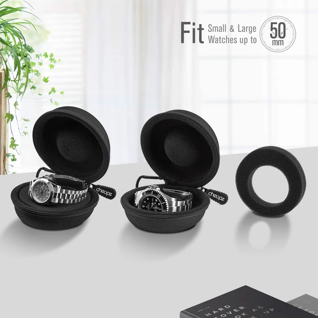 Alt view image 5 of 7 - Travel Watch Case Single Storage Box for Wristwatches & Smart Watches up to 50mm, Black