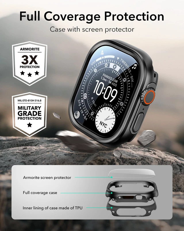 Alt view image 4 of 7 - for Apple Watch Ultra 3 /Ultra 2 /Ultra Case with Screen Protector