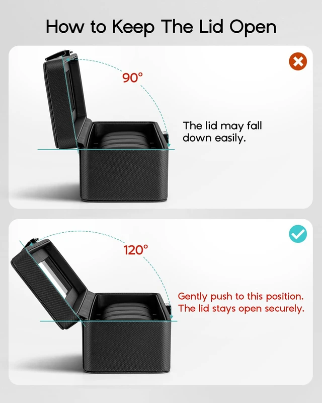 Alt view image 3 of 7 - Watch Case for Men,6-Slot Lockable Watch Box for Men with Glass Lid