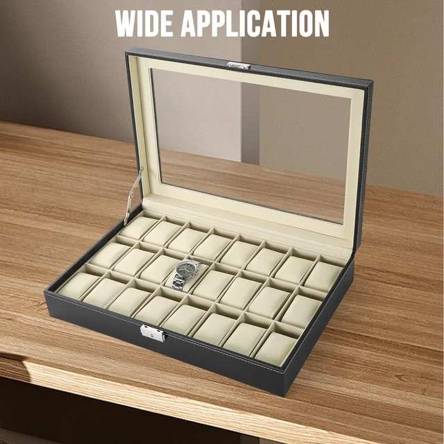 Alt view image 6 of 6 - 24 Slots Watch Box, Watch Display Organizer for Men Women