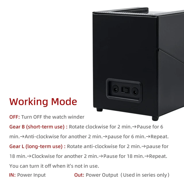 Alt view image 4 of 7 - Watch Winder for Automatic Watches, Double Automatic Watch Winder Box with Quiet Japan-made Motor, Automatic Watch Display Storage Rotation Wristwatch Box with 2 Slots (Black PU Leather)