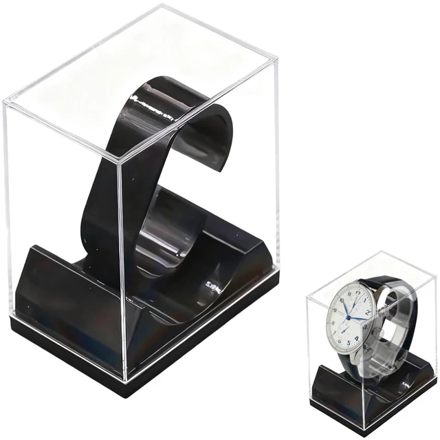 Main image of Black Watch Display Stand Box Single Watch Holder Case for Men and Women Acrylic Bracelet Display Rack Jewelry Holder Stand Watch Organizer and Storage Case