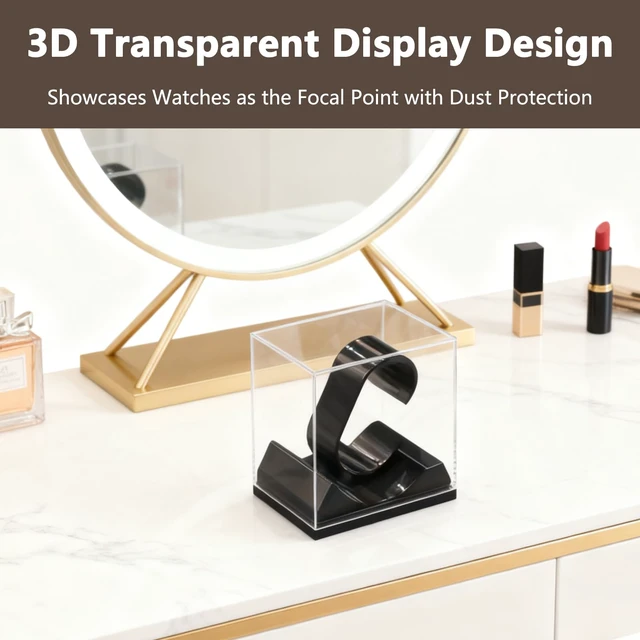 Alt view image 4 of 7 - Black Watch Display Stand Box Single Watch Holder Case for Men and Women Acrylic Bracelet Display Rack Jewelry Holder Stand Watch Organizer and Storage Case