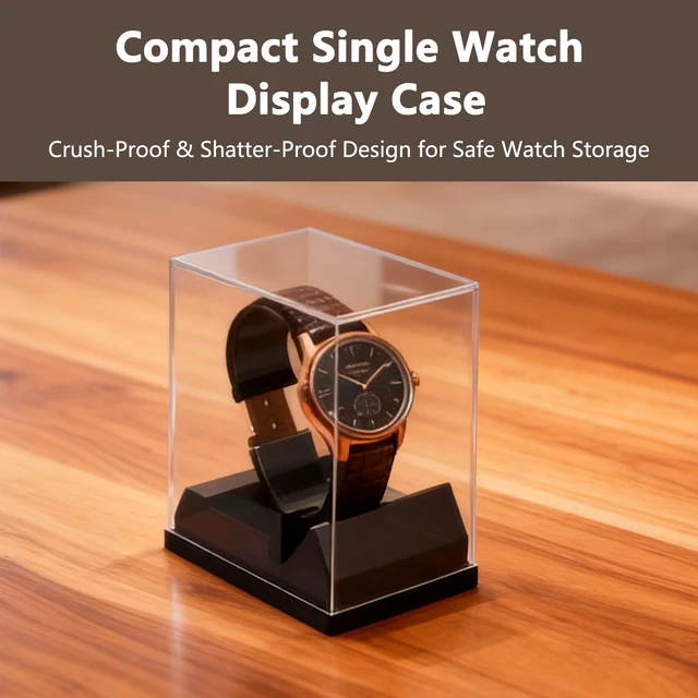 Alt view image 3 of 7 - Black Watch Display Stand Box Single Watch Holder Case for Men and Women Acrylic Bracelet Display Rack Jewelry Holder Stand Watch Organizer and Storage Case