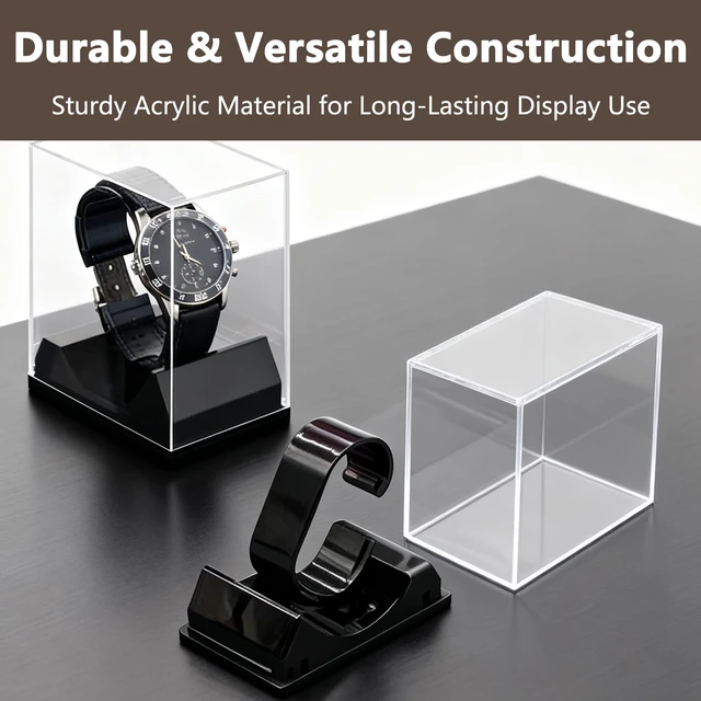 Alt view image 6 of 7 - Black Watch Display Stand Box Single Watch Holder Case for Men and Women Acrylic Bracelet Display Rack Jewelry Holder Stand Watch Organizer and Storage Case