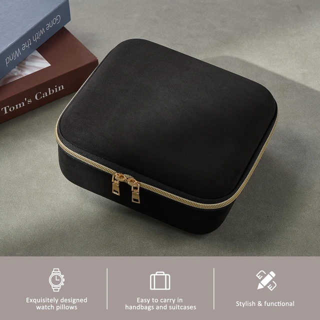 Alt view image 7 of 7 - Mens Travel Jewelry Case, Jewelry Box & Organizer for Men -Black