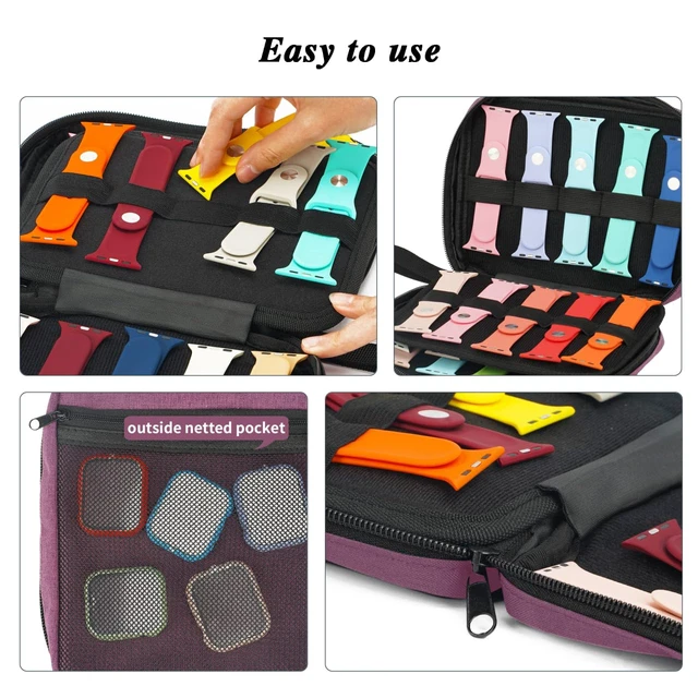 Alt view image 5 of 7 - 20 Watch Bands Storage Carrying Case Compatible with Watches