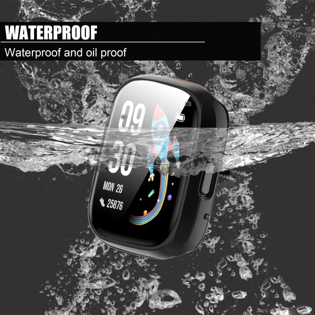 Alt view image 2 of 5 - Compatible for BIGGERFIVE Smart Watch Case, Hard PC Case with Screen Protector Compatible with BIGGERFIVE BW02 Smart Watch/Brave 2-1.8 inches (Blue+Clear)