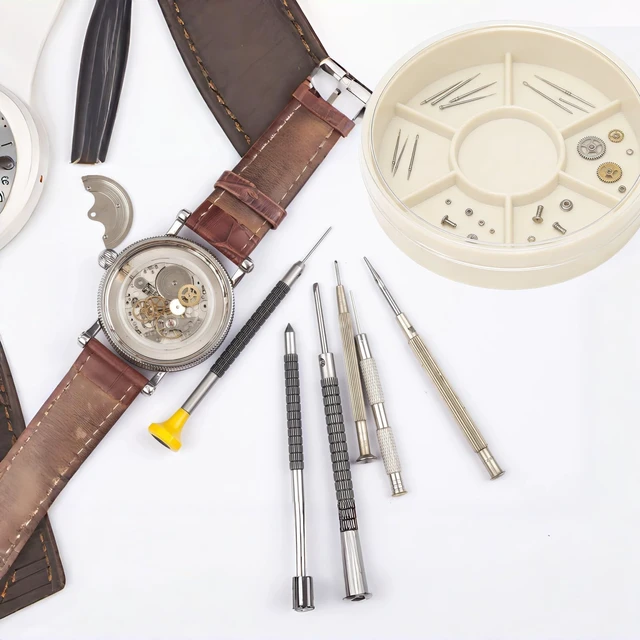 Alt view image 7 of 7 - Watch Parts Storage Box, 5 Layer Watch Parts Box Container, Colorful Watch Repair Parts Organizer, Round Plastic Watch Repair Tools Tray Holder for Movement Screw Component