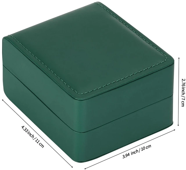 Alt view image 2 of 7 - PU Leather Watch Box, Compact Watch Gift Case with Pillow for Women Men, Travel Watch Holder Storage Boxes for Birthdays Anniversary Father's Day Graduations (Green)