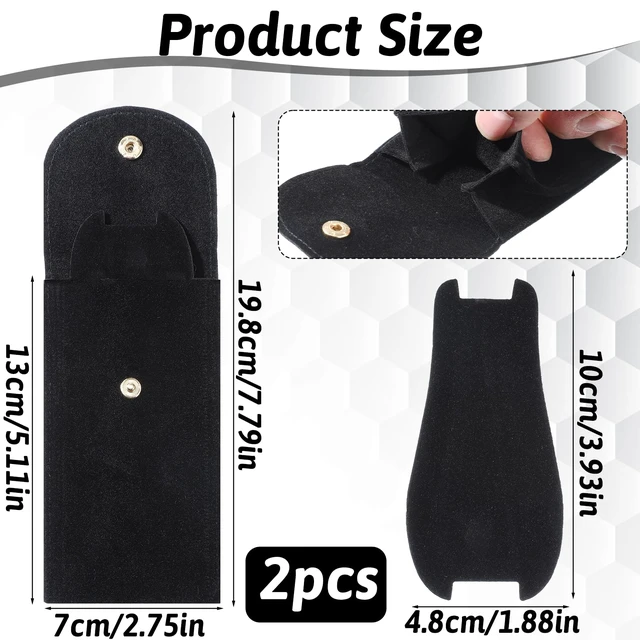 Alt view image 2 of 7 - 2 Pcs Velvet Watch Pouch Portable Flannelette Watch Storage Bag Single Travel Pouch for Men and Women Storage Bag Luxury Gift Bags with Snap Button for Jewelry Organizer (Black)