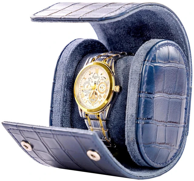 Main image of Single Watch Travel Case-Classic Leather Watch Case With Superb Texture.(Portable Watch Roll Or Organizer For Storage And Display).Festival Gift For Men, All Handcrafted By Artisans.