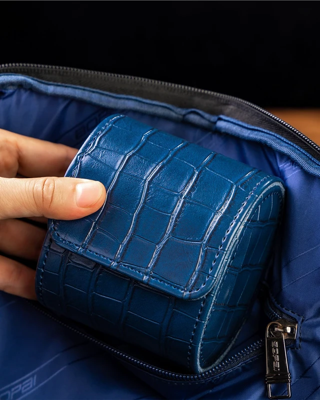 Alt view image 6 of 7 - Single Watch Travel Case-Classic Leather Watch Case With Superb Texture.(Portable Watch Roll Or Organizer For Storage And Display).Festival Gift For Men, All Handcrafted By Artisans.