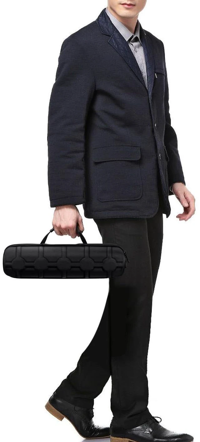 Alt view image 4 of 6 - 5 Slots Hard Watch Travel Case, Portable Nylon Zipper Storage Organizer Box for Men Women with Soft Compressible Foam Pillow Black