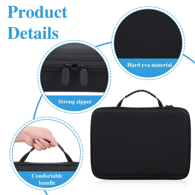 Alt view image 3 of 7 - Watch Storage Case, 15 Slot Hard Travel Wristwatches Box with Soft Protective Pillows, Black Organizer Display Holder for Men Women, Fits up to 60mm
