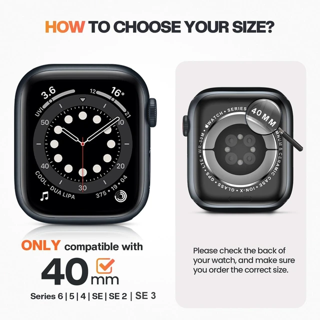 Alt view image 2 of 7 - IP67 Waterproof Case with Glass for Apple Watch 40mm Series 6/5/4/SE