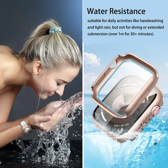Alt view image 3 of 7 - IP67 Waterproof Case with Glass for Apple Watch 40mm Series 6/5/4/SE